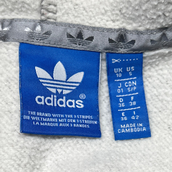 Adidas Originals Trefoil Rainbow Logo Gray Hoodie Sweatshirt Size Small - Picture 8 of 12